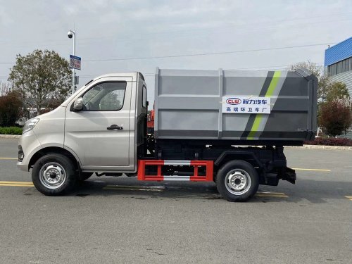 國六3方 藍牌長(cháng)安 掛桶垃圾車(chē)